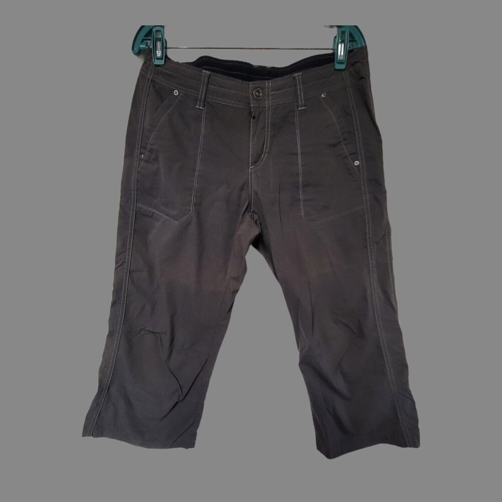 KUHL Kendra Capri Pants Embroidered Outdoor Gray 8